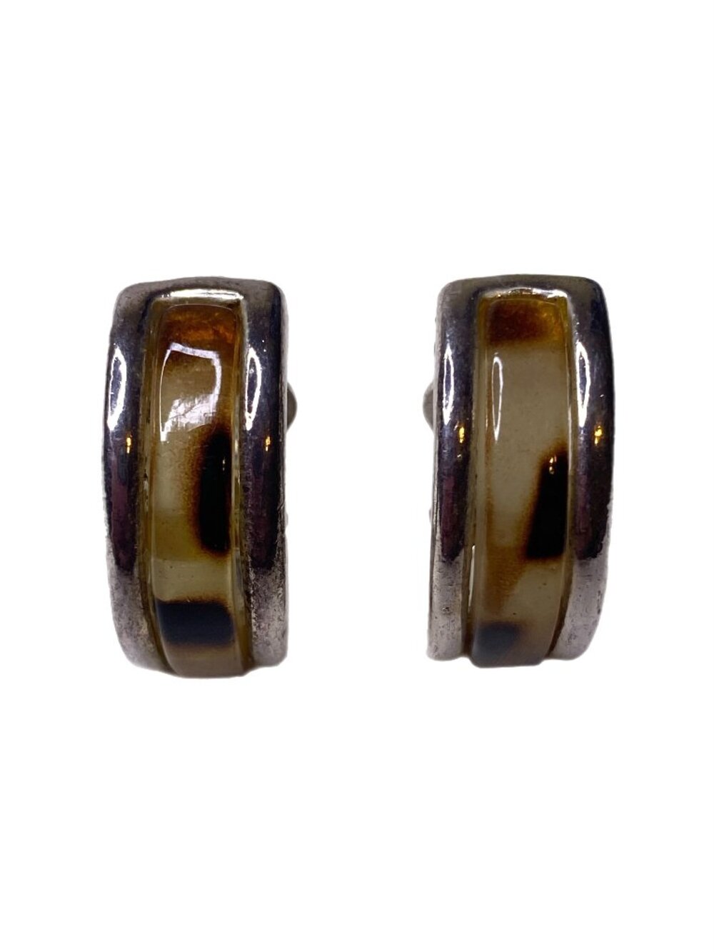 Women's Clip-On Earrings Tortoise-Shell Pattern